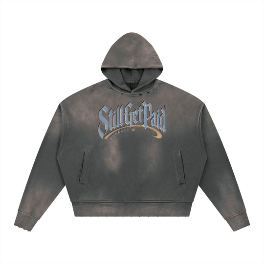 Unisex Sunfade Distressed Boxy Hoodie