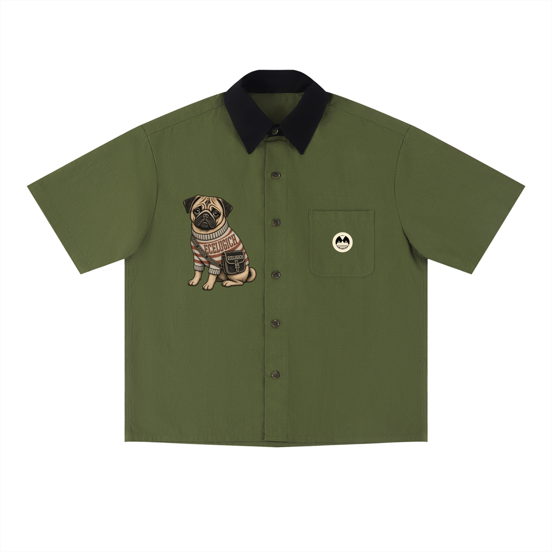 Unisex Color Block Short Sleeve Shirt