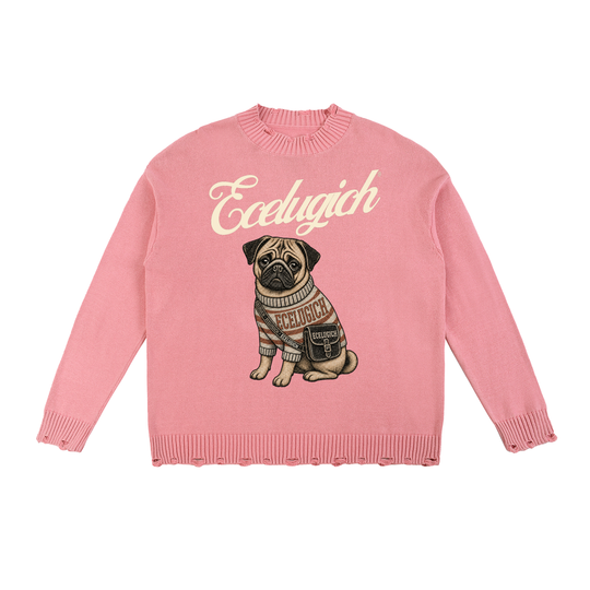 Vintage Washed Hand-Frayed Sweater