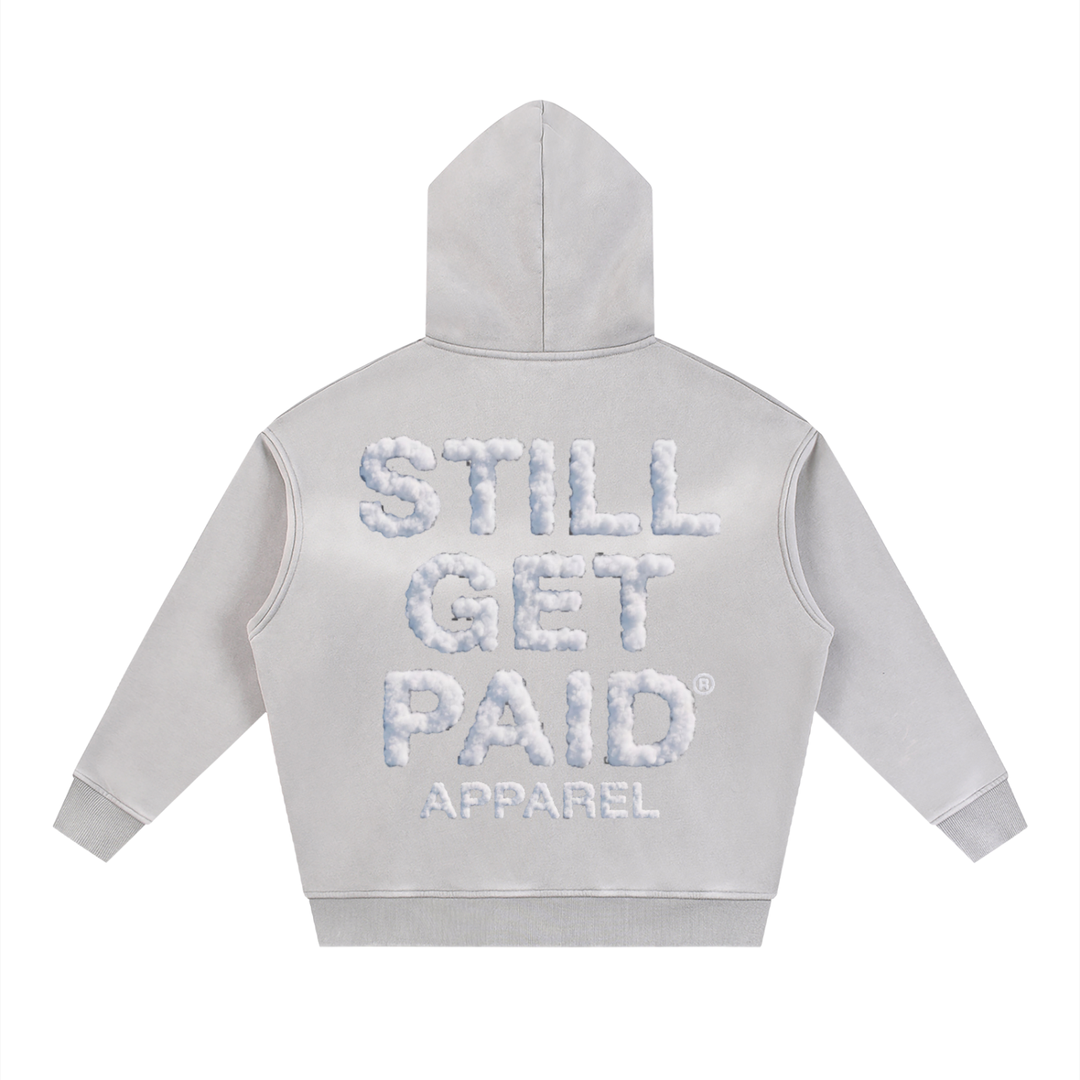 Sunfade Two-way Zipper Boxy Fleece Stacked Hoodie