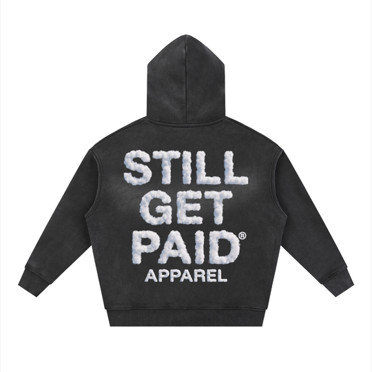 Sunfade Two-way Zipper Boxy Fleece Stacked Hoodie