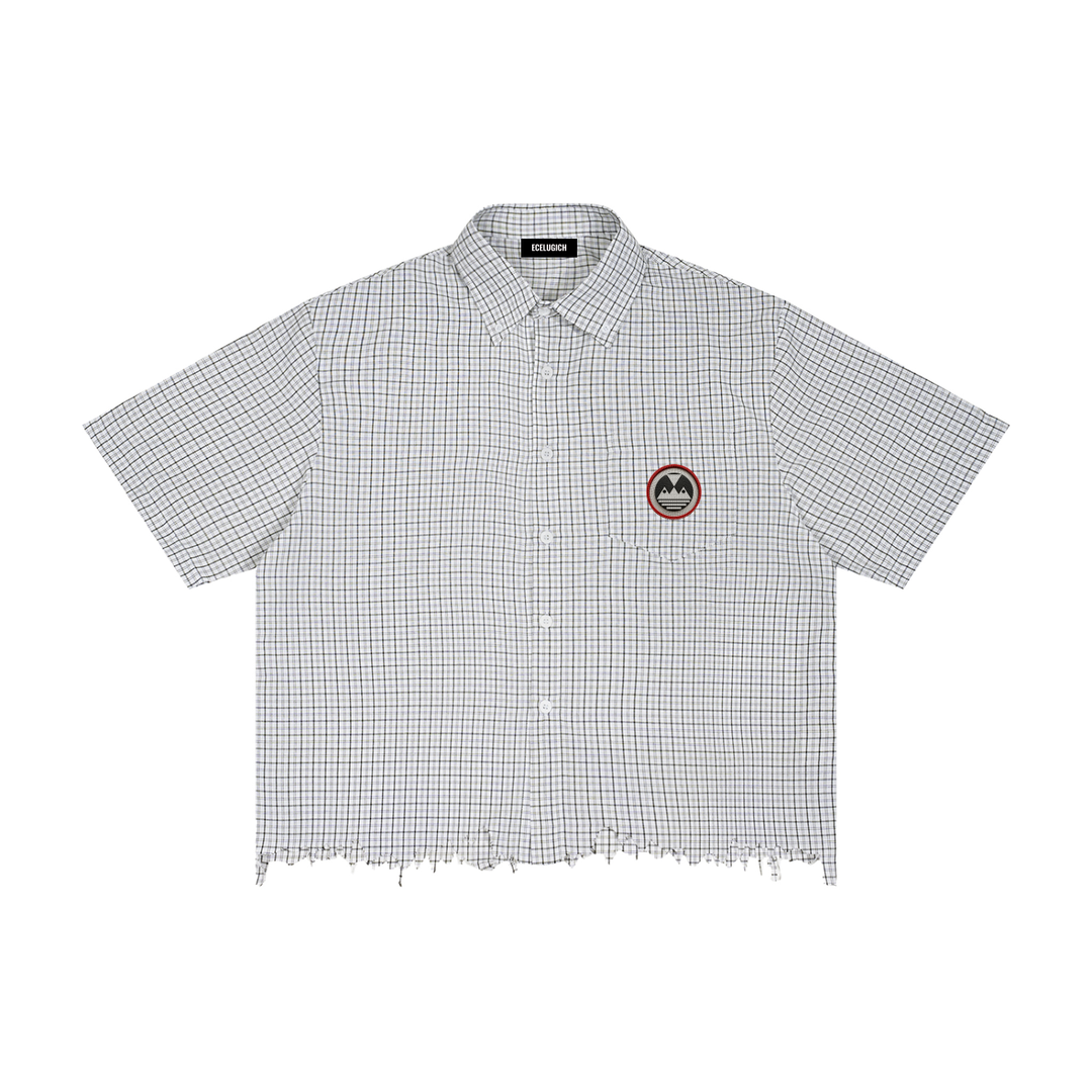 Unisex Distressed Plaid Boxy Palazzo Albricci Peregrini Shirt