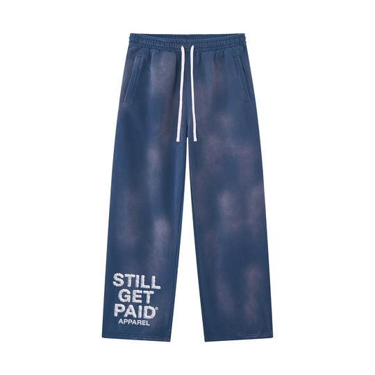 Unisex Sunfade Wide Leg Fleece Cloud Stacked Sweatpants