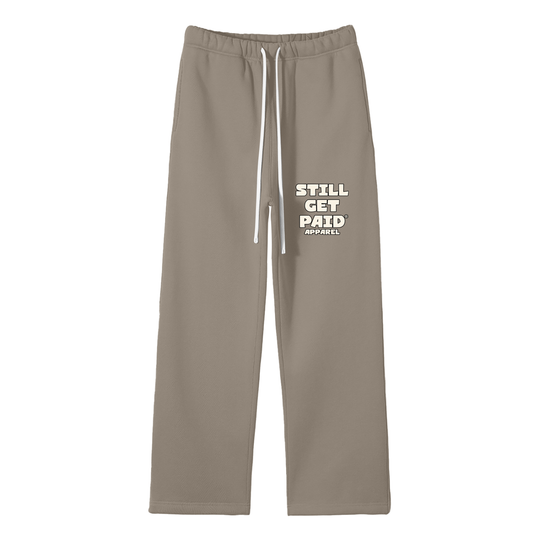 Unisex Solid Color Fleece Straight Leg Pants