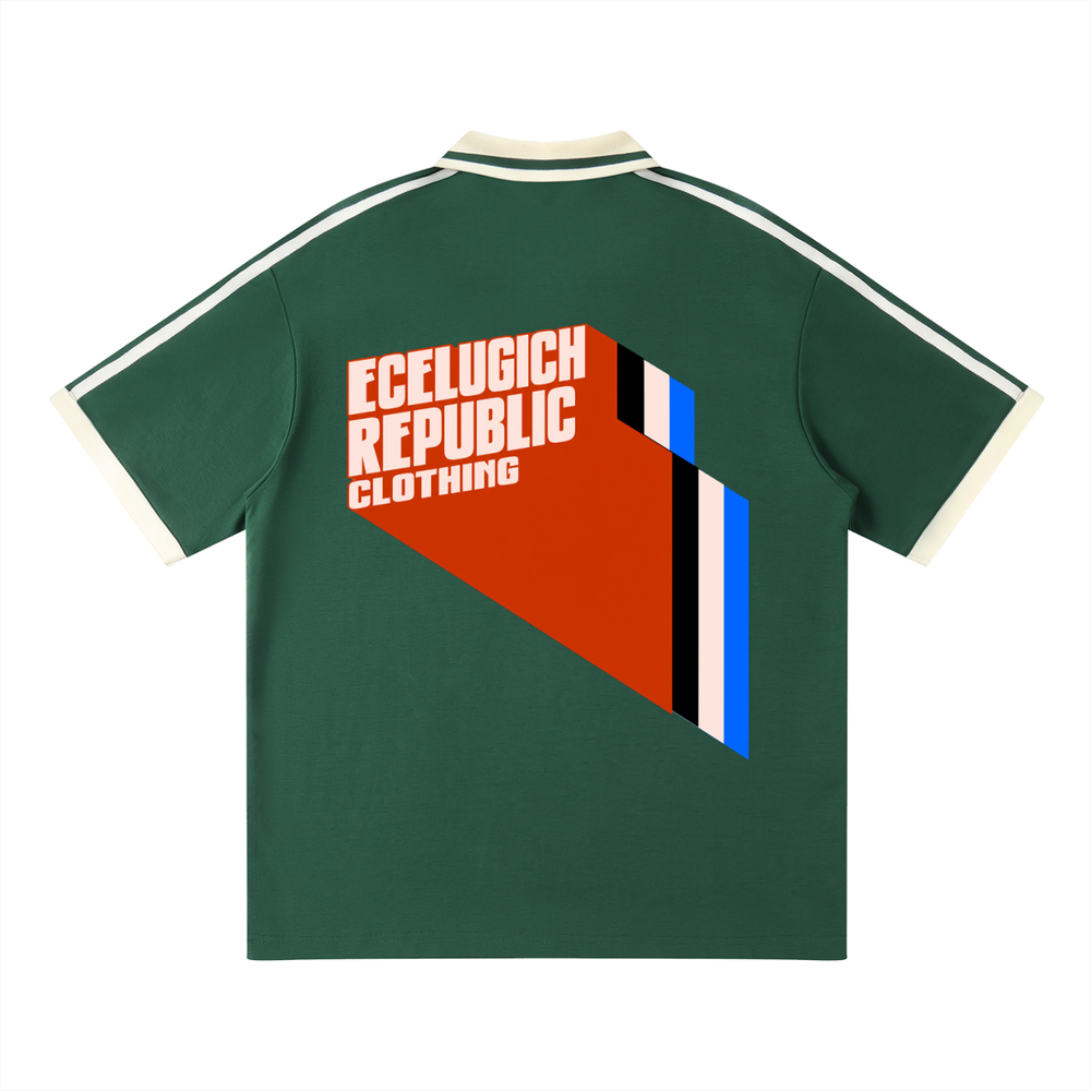 Unisex Contrast Piping Polo Shirt