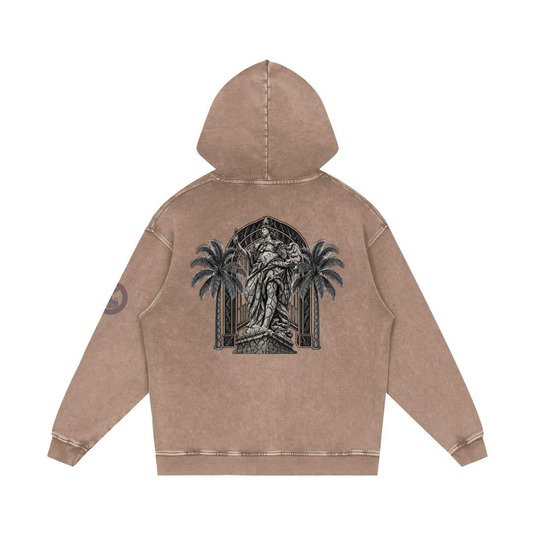 Snow Washed Loose Cotton Hoodie