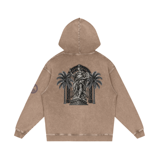 Snow Washed Loose Cotton Hoodie