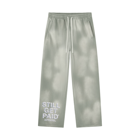 Unisex Sunfade Wide Leg Fleece Cloud Stacked Sweatpants