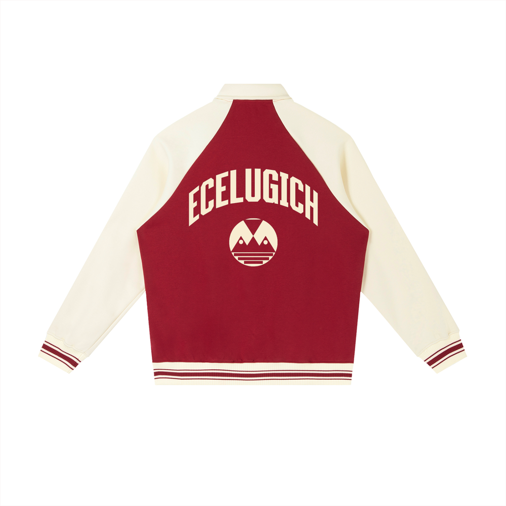 Contrast Raglan Sleeve Baseball Jacket