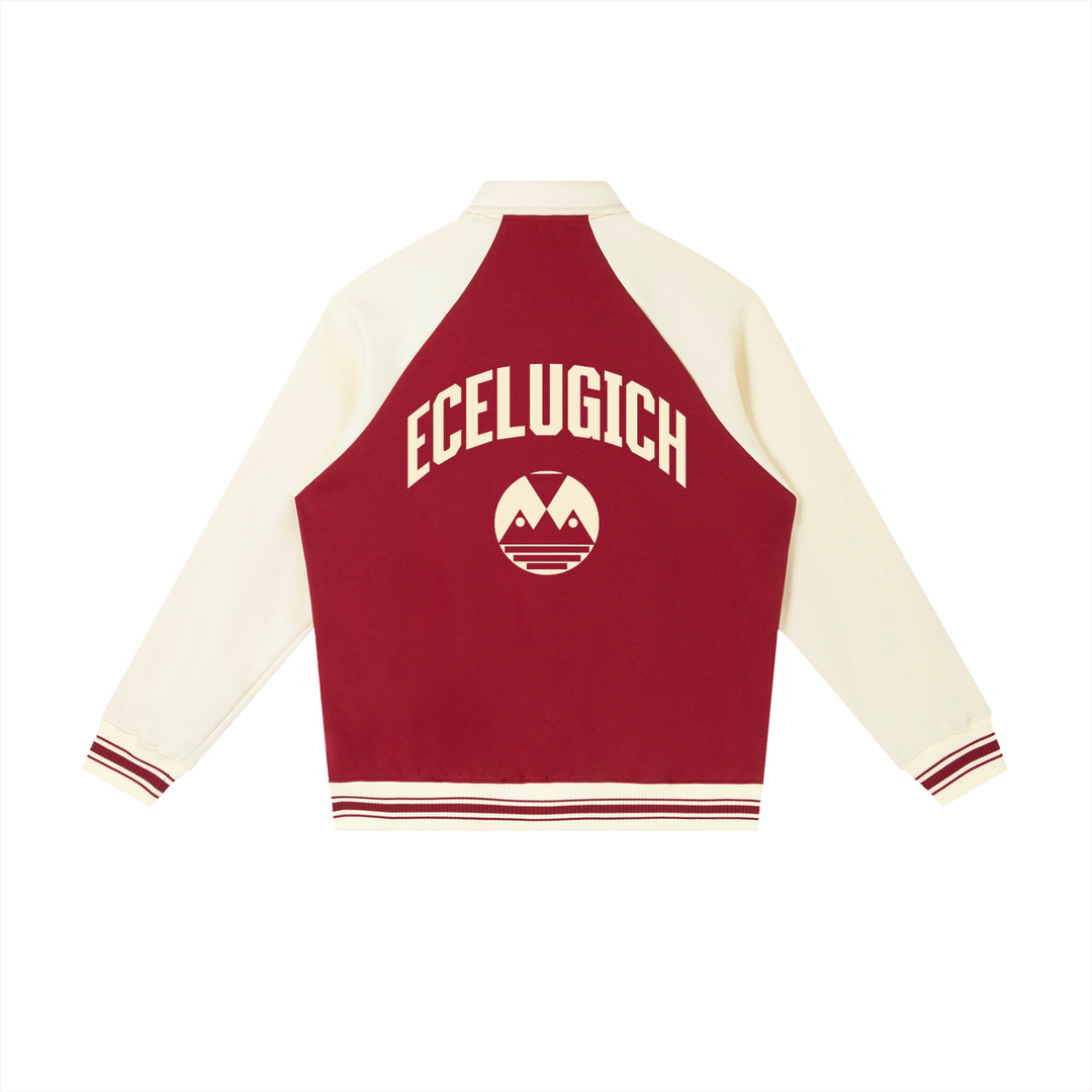 Contrast Raglan Sleeve Baseball Jacket
