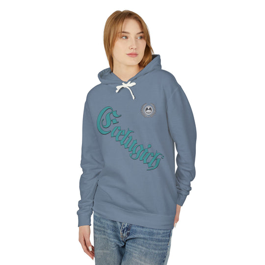 ECELUGICH® Walbaum Fraktur Cozy Unisex Lightweight Hooded Sweatshirt with Retro Typography