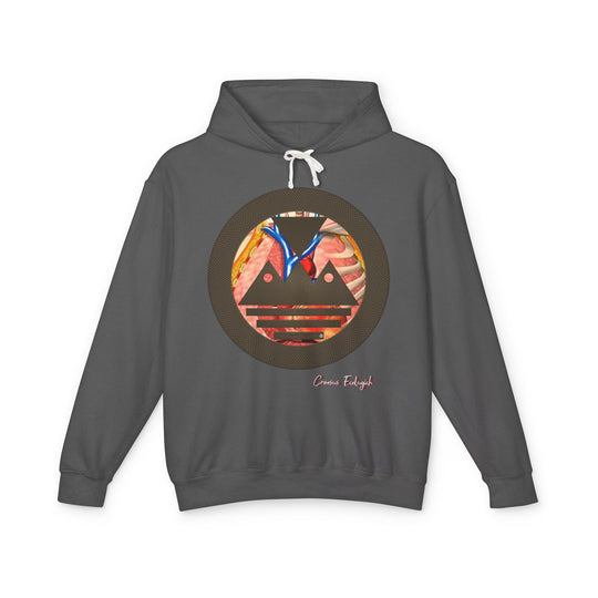 ECELUGICH® Logo Beating Heart Walbaum Fraktur Cozy Unisex Lightweight Hooded Sweatshirt with Retro Typography