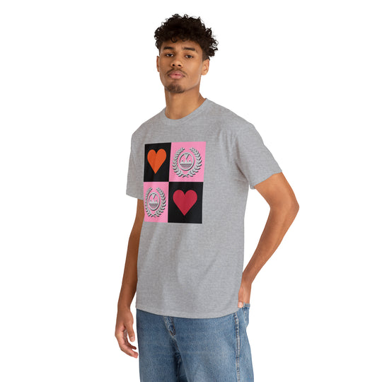 ECELUGICH Unisex Heavy Cotton Tee Box Hearts