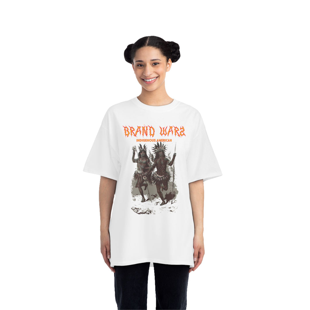 ECELUGICH® INDIGENOUS AMERICAN UNISEX OVERSIZE TEE SHIRT BRAND WARZ
