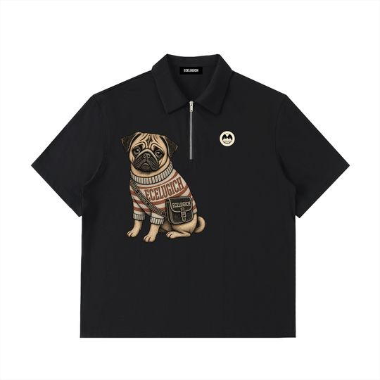 Half-Zip Cotton Polo Shirt