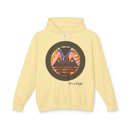 ECELUGICH® Logo Beating Heart Walbaum Fraktur Cozy Unisex Lightweight Hooded Sweatshirt with Retro Typography