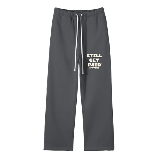 Unisex Solid Color Fleece Straight Leg Pants