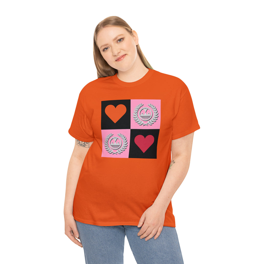 ECELUGICH Unisex Heavy Cotton Tee Box Hearts