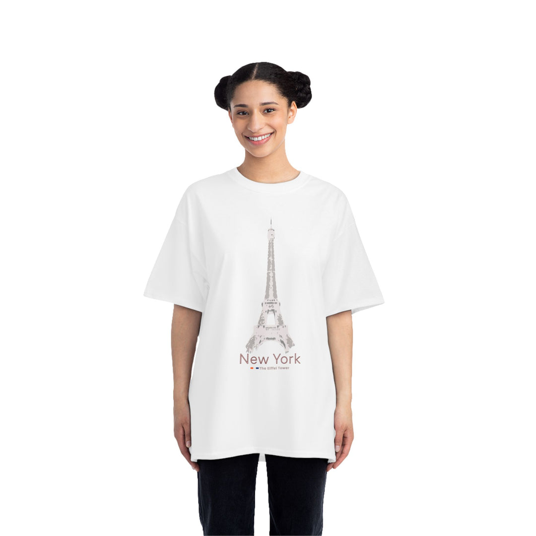 ECELUGICH® NEW YORK / EIFFEL TOWER UNISEX OVERSIZE TEE SHIRT