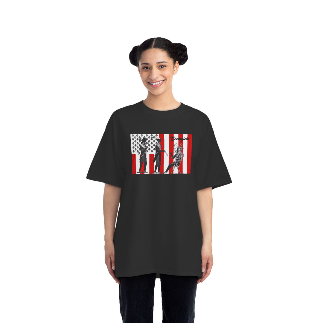 ECELUGICH® UNISEX OVERSIZE PEACE FLAG TEE SHIRT