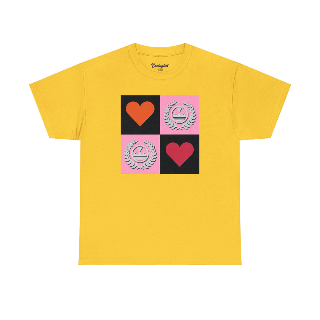 ECELUGICH Unisex Heavy Cotton Tee Box Hearts