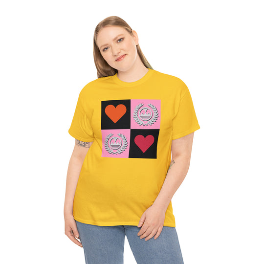 ECELUGICH Unisex Heavy Cotton Tee Box Hearts