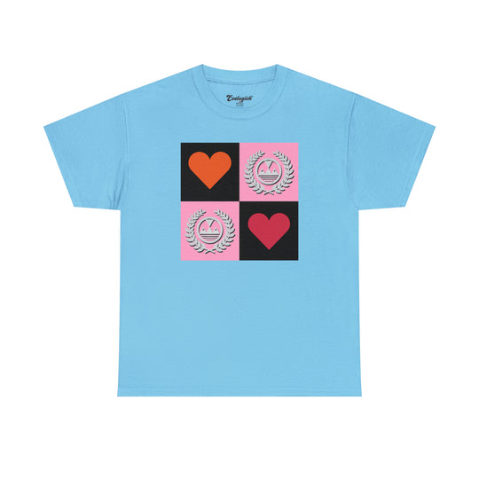 ECELUGICH Unisex Heavy Cotton Tee Box Hearts