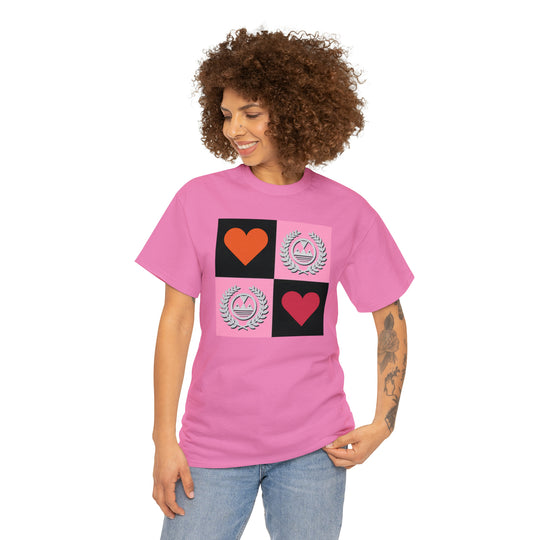 ECELUGICH Unisex Heavy Cotton Tee Box Hearts