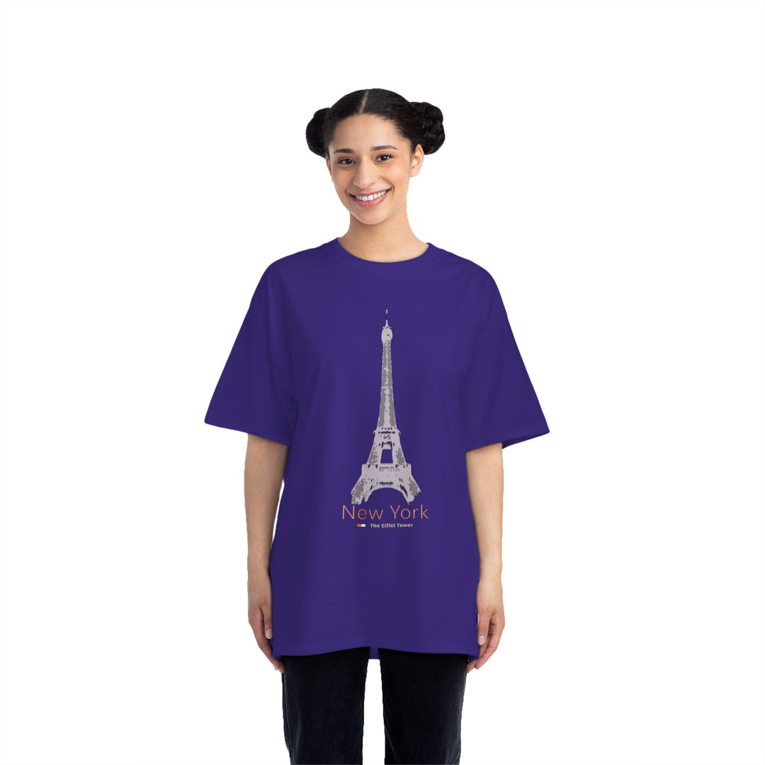 ECELUGICH® NEW YORK / EIFFEL TOWER UNISEX OVERSIZE TEE SHIRT