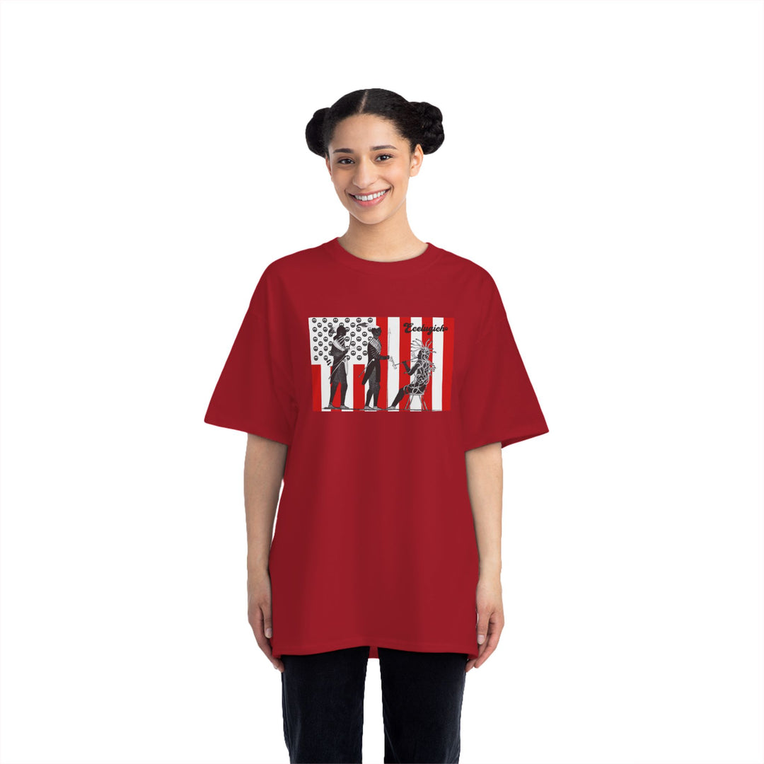 ECELUGICH® UNISEX OVERSIZE PEACE FLAG TEE SHIRT