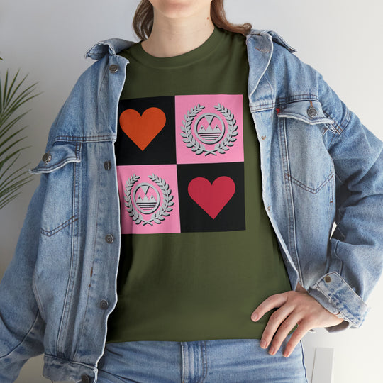ECELUGICH Unisex Heavy Cotton Tee Box Hearts