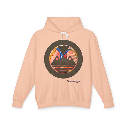 ECELUGICH® Logo Beating Heart Walbaum Fraktur Cozy Unisex Lightweight Hooded Sweatshirt with Retro Typography