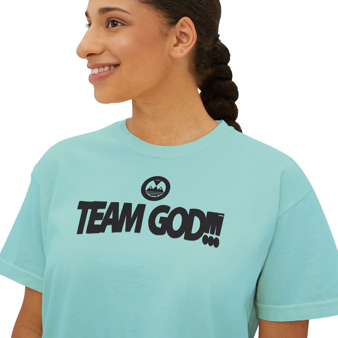 ECELUGICH® TEAM GOD!!! Women's Boxy Tee
