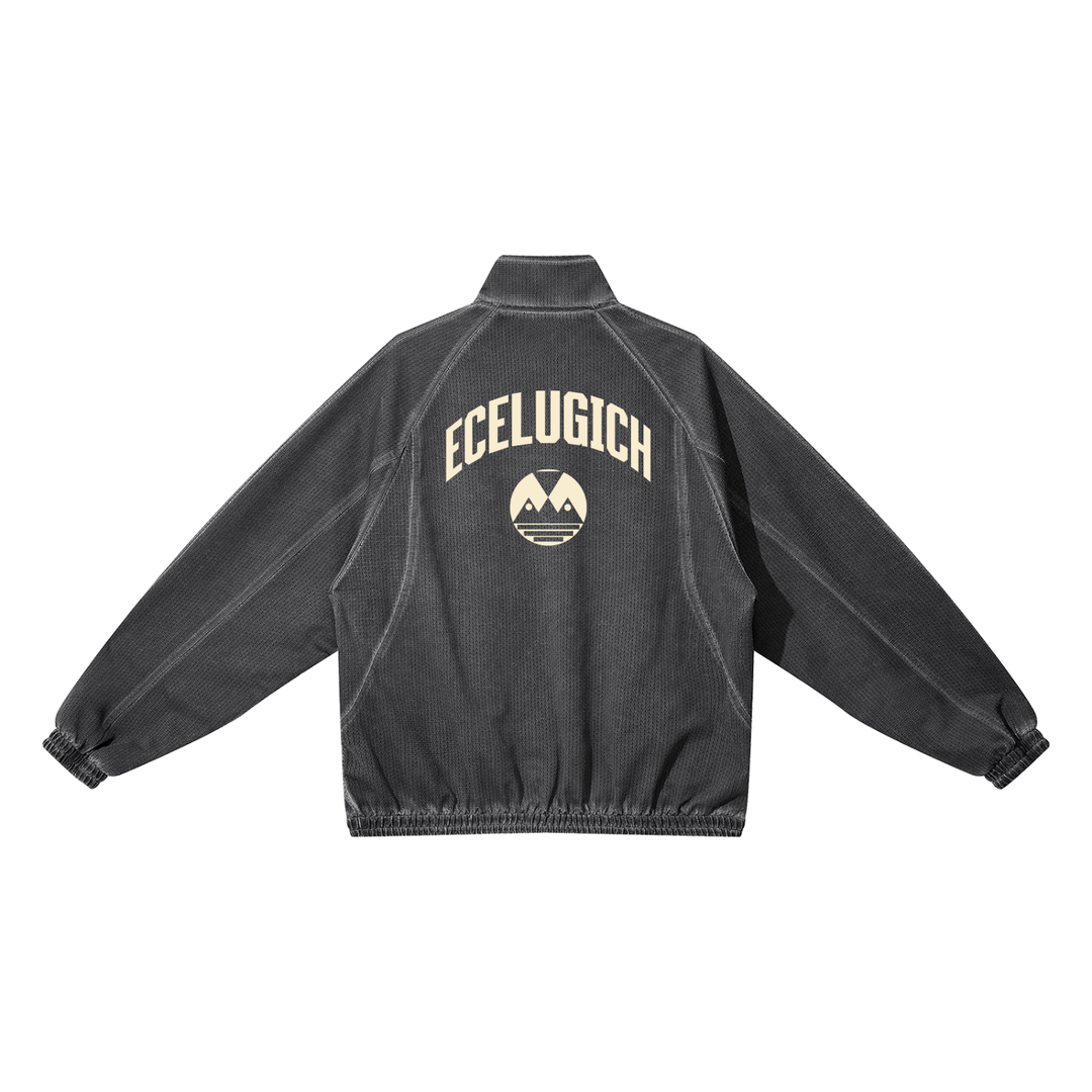 Unisex Vintage Wash Full Zip Mesh Jacket
