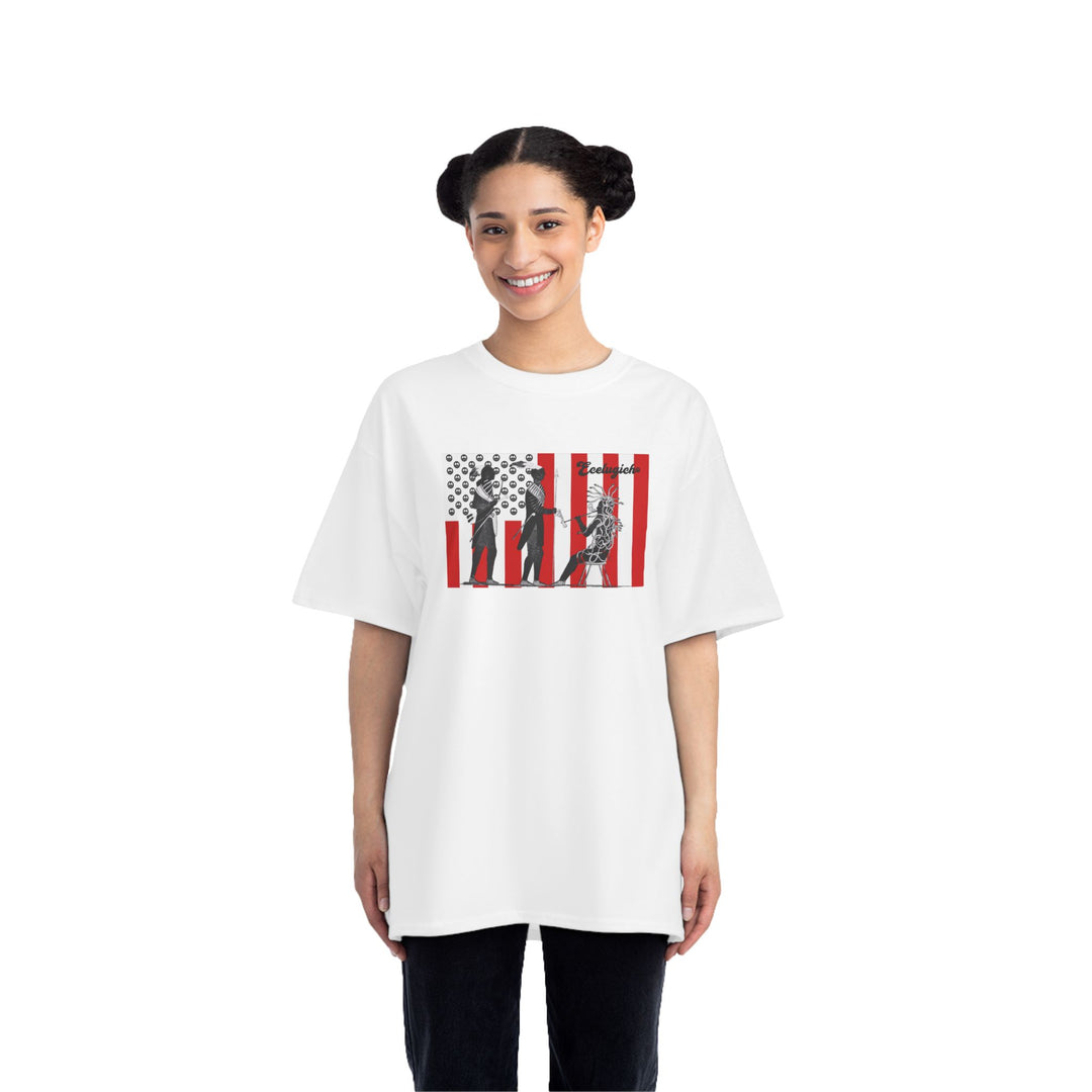 ECELUGICH® UNISEX OVERSIZE PEACE FLAG TEE SHIRT