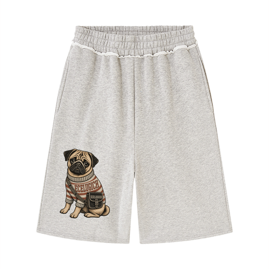 Unisex Raw Edge Fleece Shorts