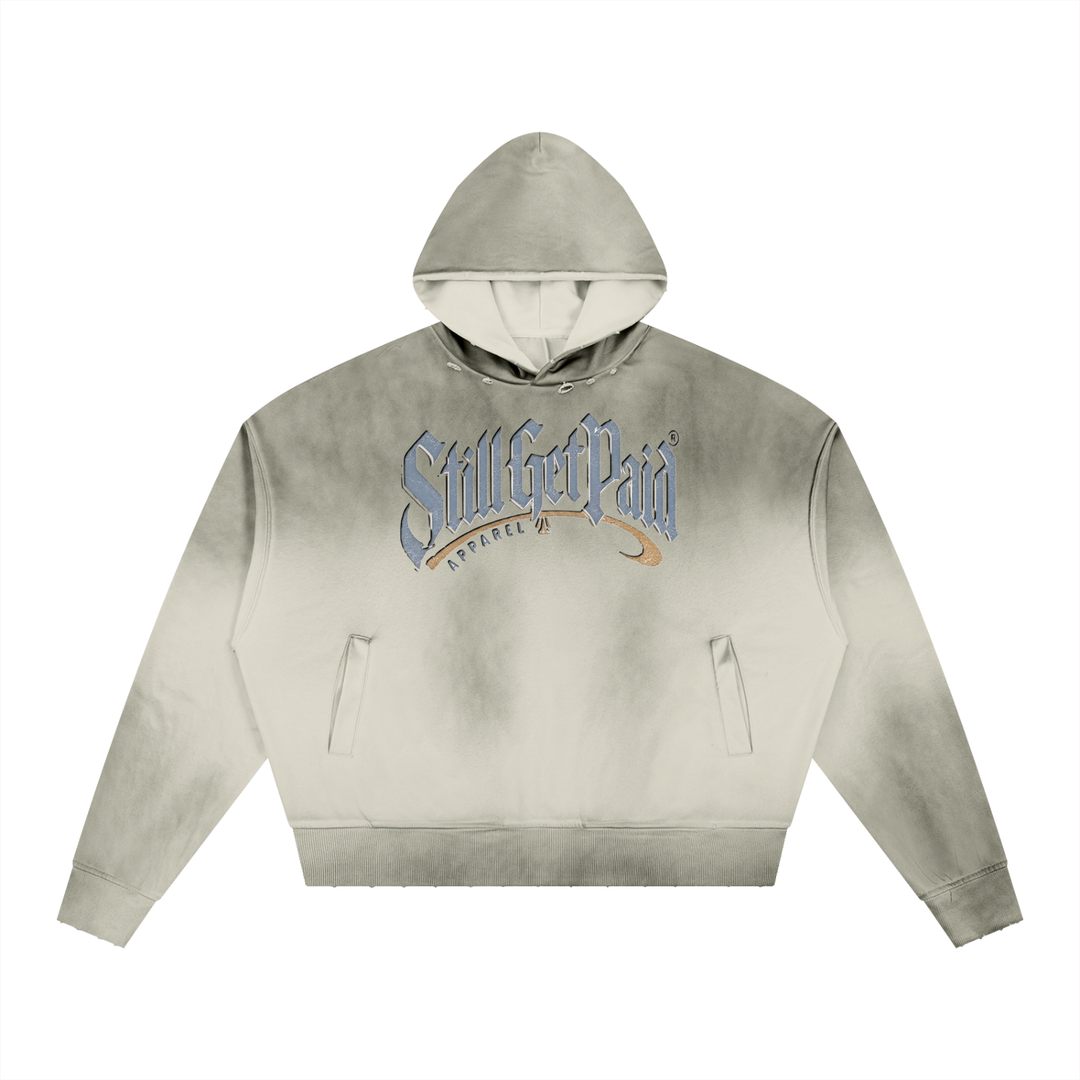 Unisex Sunfade Distressed Boxy Hoodie
