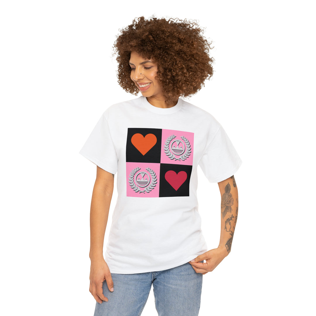 ECELUGICH Unisex Heavy Cotton Tee Box Hearts