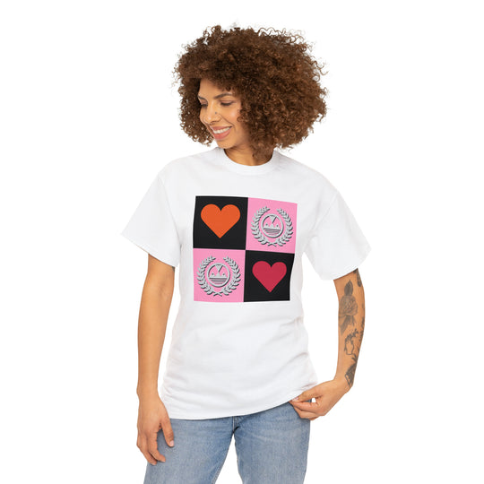 ECELUGICH Unisex Heavy Cotton Tee Box Hearts