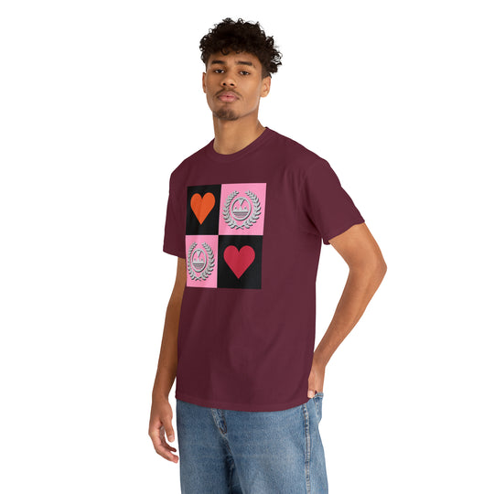 ECELUGICH Unisex Heavy Cotton Tee Box Hearts