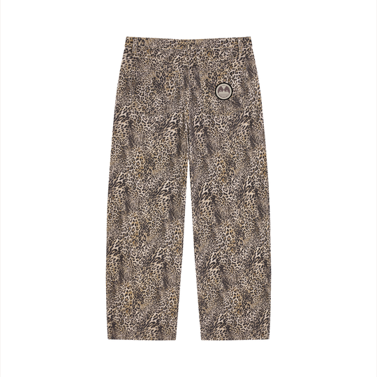 Unisex Vintage Wash Leopard Wide Leg Palazzo Albricci Perebrini Jeans