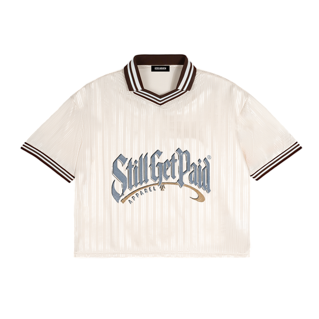 Contrast Stripes Polo Collar T-Shirt