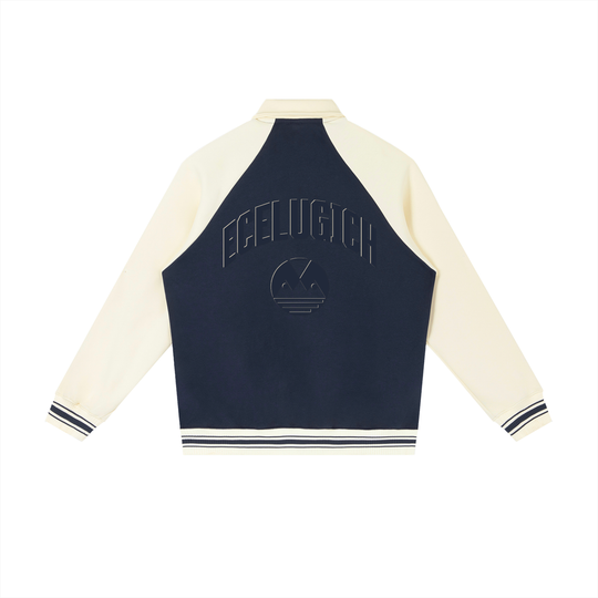Contrast Raglan Sleeve Baseball Jacket