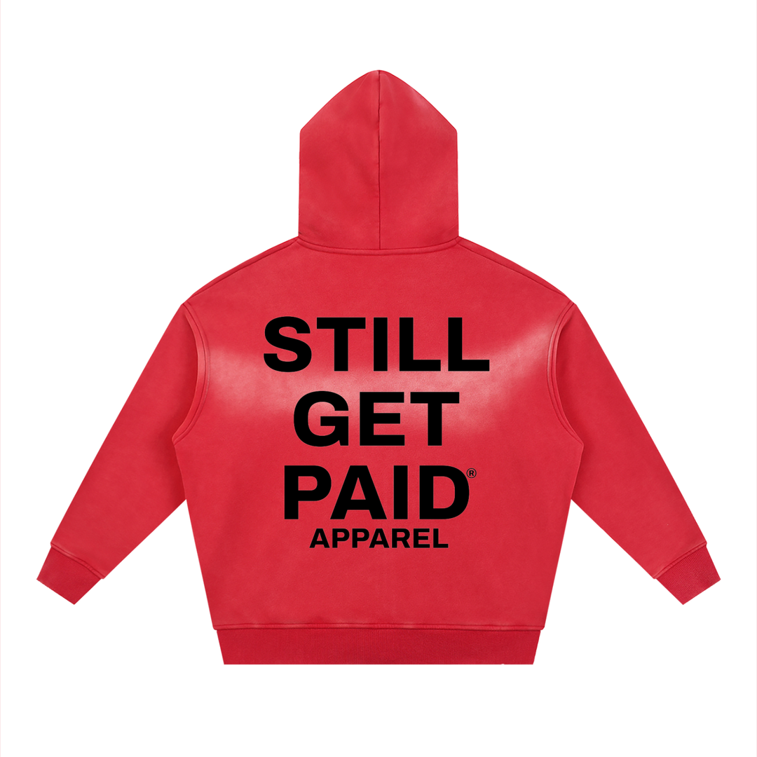 Sunfade Two-way Zipper Boxy Stacked Fleece Hoodie