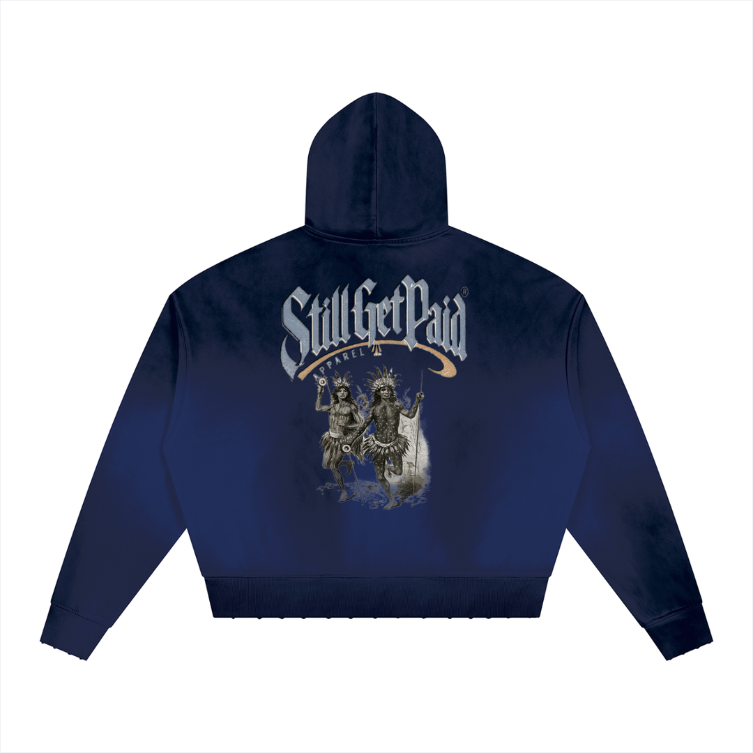 Unisex Sunfade Distressed Boxy Hoodie