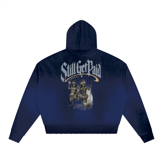 Unisex Sunfade Distressed Boxy Hoodie