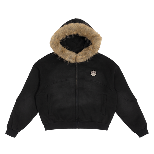 Sun Fade Boxy Detachable Palazzo Albricci Peregrini Fur Hoodie