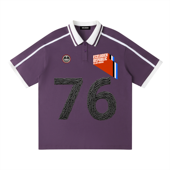 Unisex Contrast Piping Polo Shirt