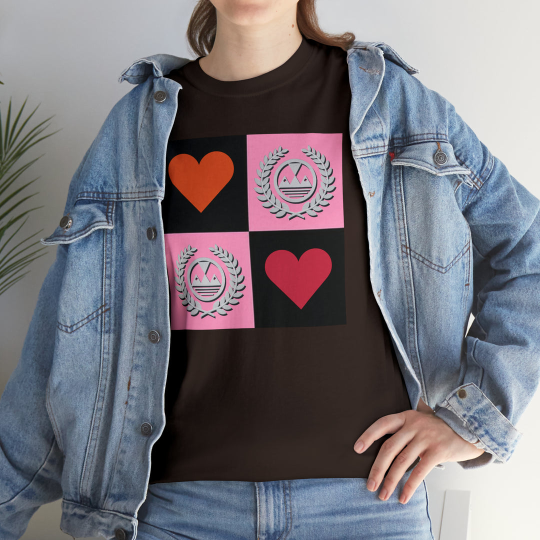 ECELUGICH Unisex Heavy Cotton Tee Box Hearts