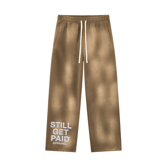 Unisex Sunfade Wide Leg Fleece Cloud Stacked Sweatpants
